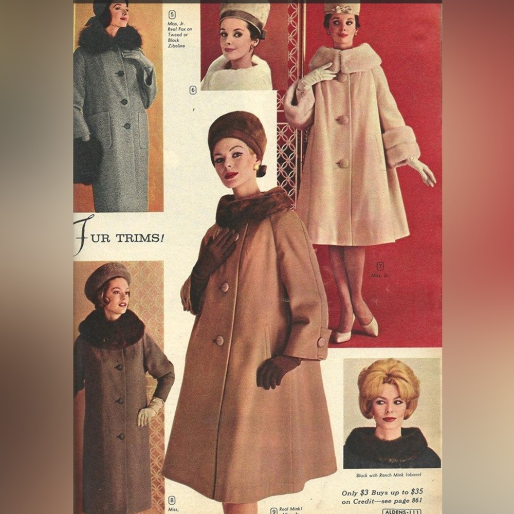 Vintage Suede/Mink Collar 50’s-60’s Coat - Picture 10 of 12